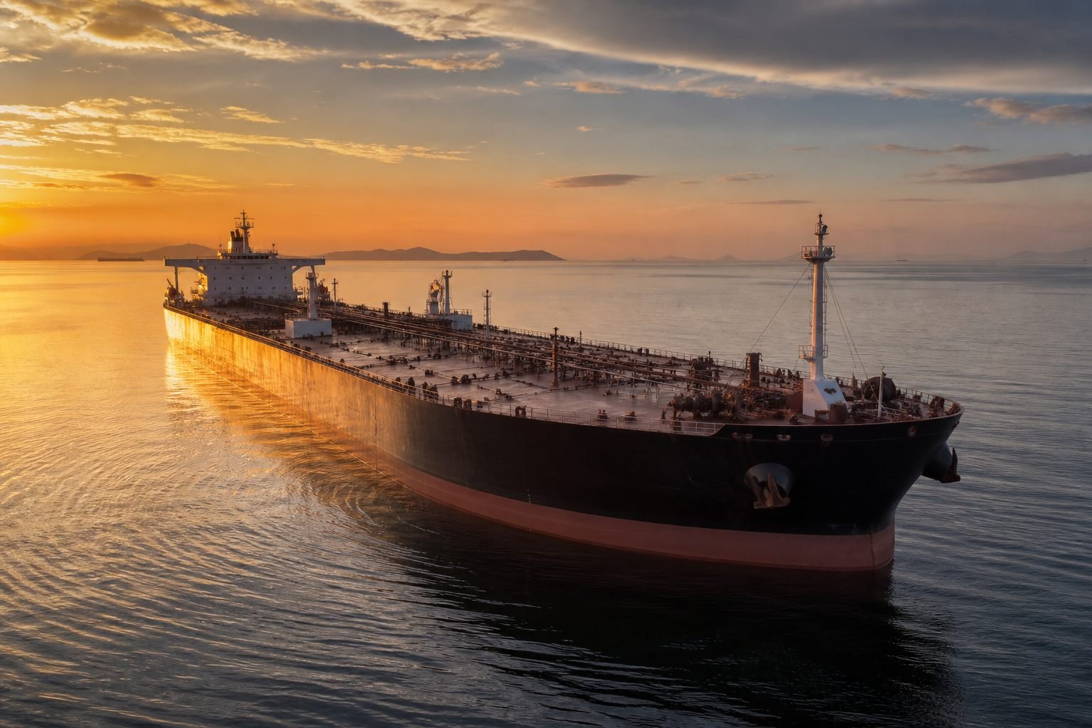 Oil tanker at sea